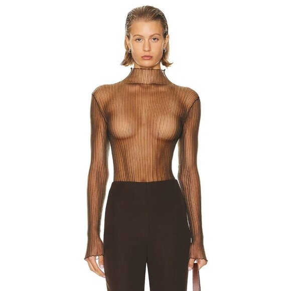 Aisling Camps Modern Mist Turtle Neck Top in Smoke Medium New Womens Blouse - Picture 1 of 17